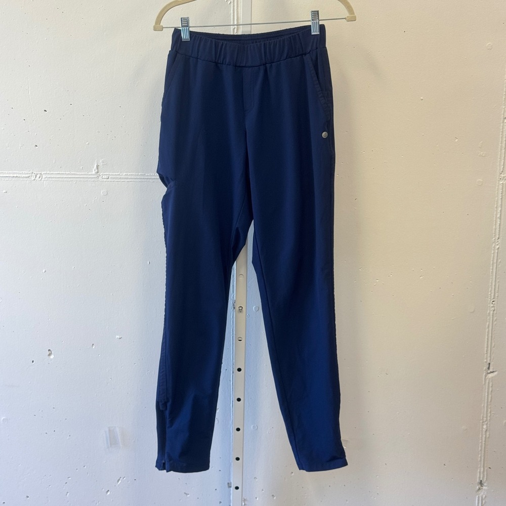 Barco One Wellness Navy Blue Scrub Pants Joggers Zipper Ankle Women's Small